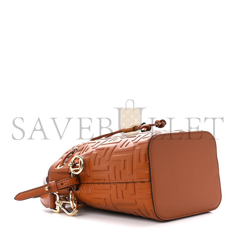 F**di camel leather mini mon tresor bucket bag 8bs010a3zgf1c6j (18*12*10cm)